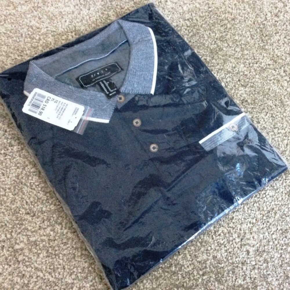 NEW Men's Navy Lightweight Knit Golf Shirt, XL, Short Sleeve